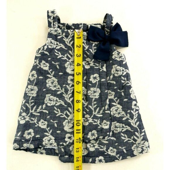 Max Studio Baby Girls 24 Month Old Dress Navy Blue White Floral - Picture 7 of 10